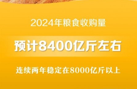 2024年糧食收購量預(yù)計(jì)8400億斤左右